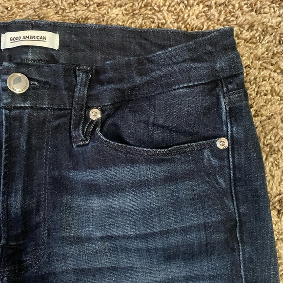 Good American Good Waist Crop Jeans Womens Size 6/28 Blue Denim Stretch - Picture 6 of 9